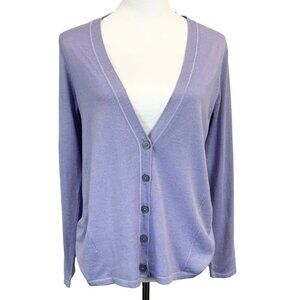 NWT J Jill Silk Cotton Blend Summer Cardigan Sweater In Lavender Size Medium
